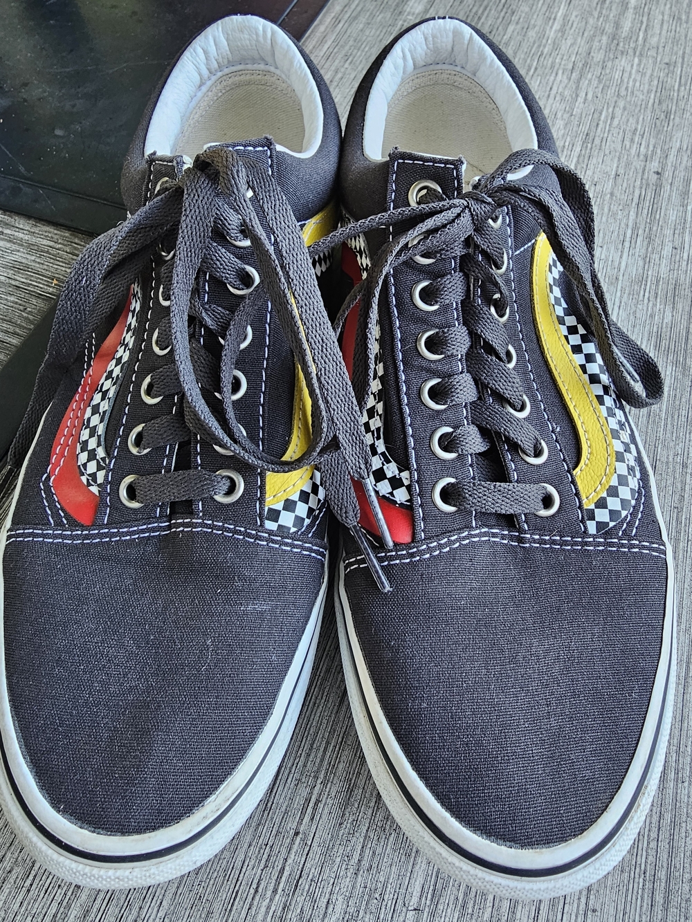 Vans Old Skool Wave Raven Multi Checkered Low Top Sneakers Men 9 Women 10.5
